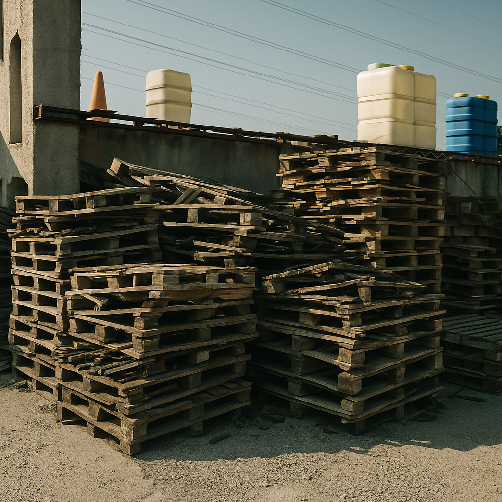 Palety czekające na placu